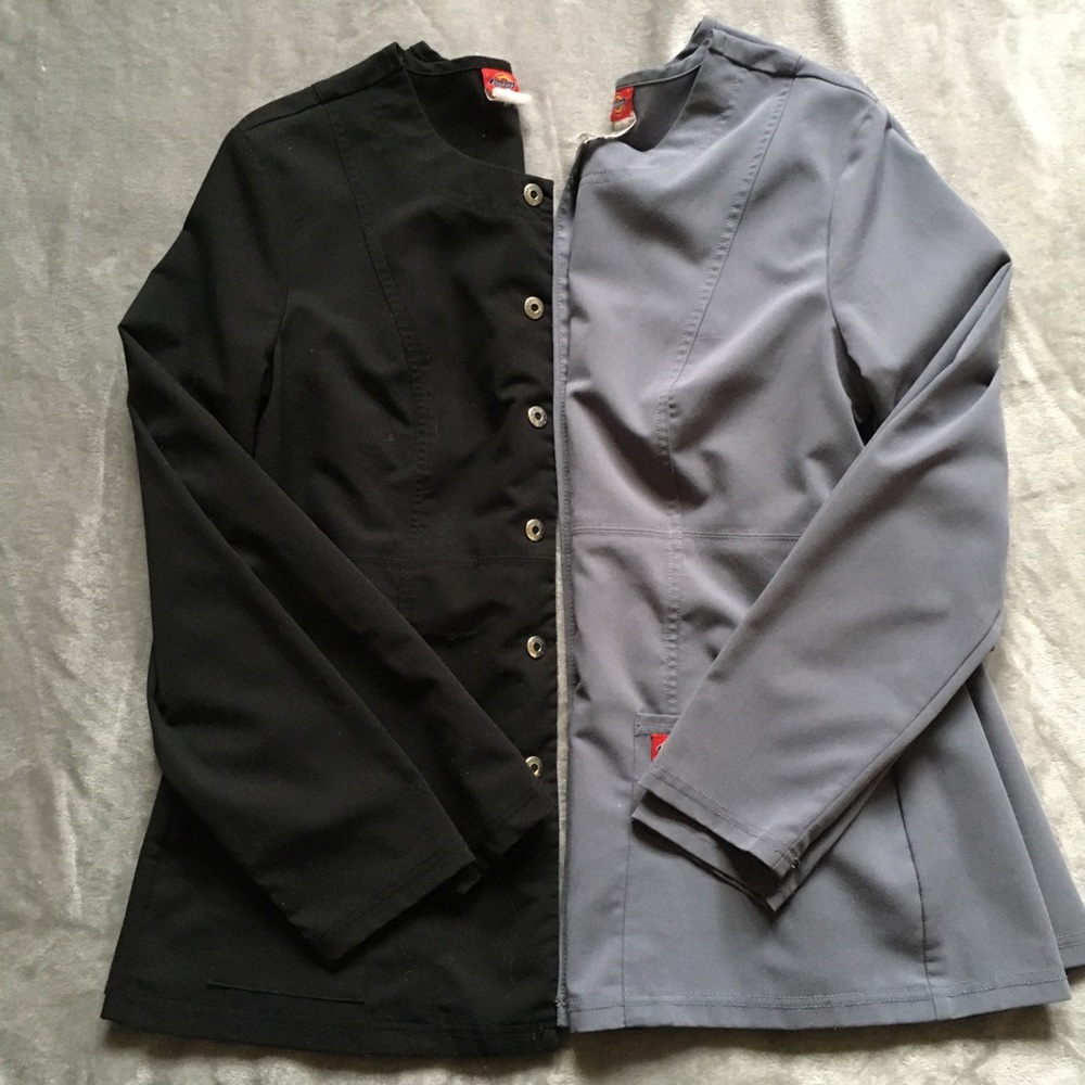 Bundle of TWO Dickies Xtreme Stretch Women Warm Up Scrubs Jackets - small